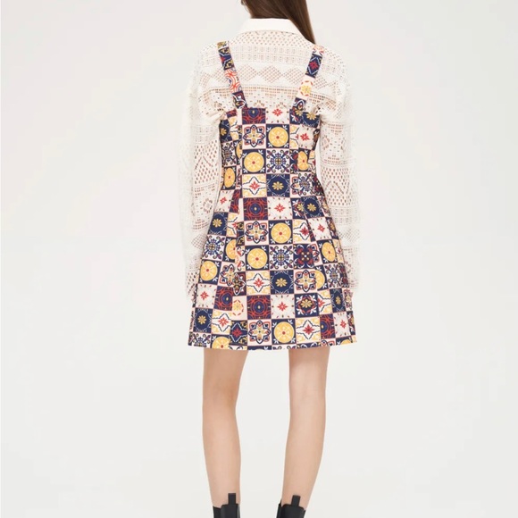 CIDER Retro 60s Patchwork Medallion Print Mod Mini A-Line Jumper Dress S - Picture 5 of 12